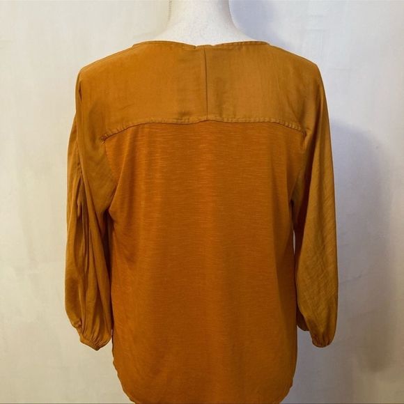 NWT Anthropologie Dolan Left Coast Alvia Peasant Top in Goldenrod Size XS - Picture 5 of 12